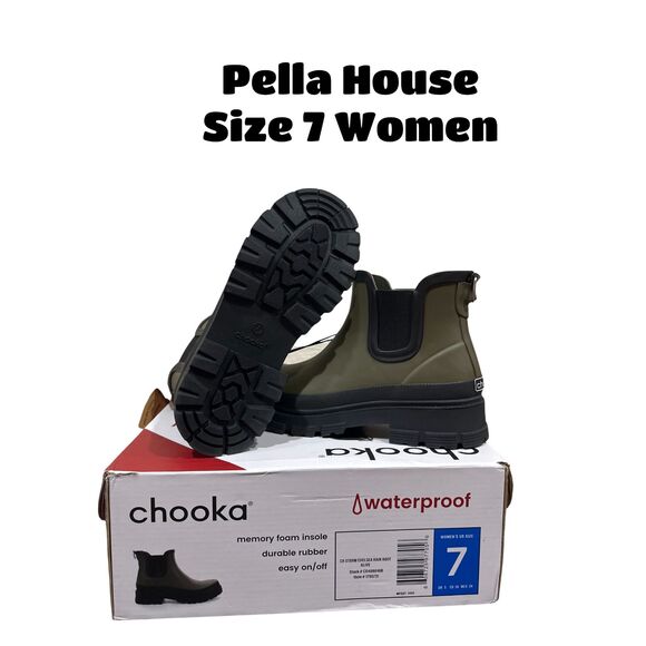 Chooka Shoes - CHOOKA Women's CH Storm Chelsea Rain Boot In Olive, Size 7